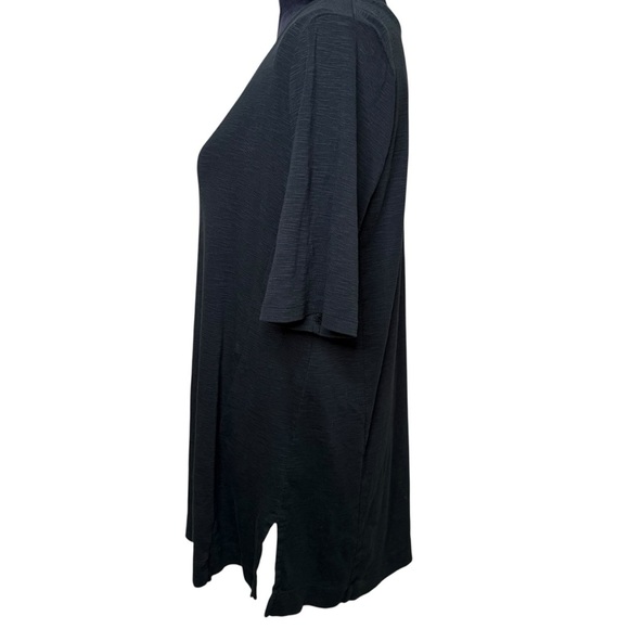 J. Jill | Black Pima Elbow Sleeve Tunic | 100% Pima Cotton | Sz L - Picture 4 of 6